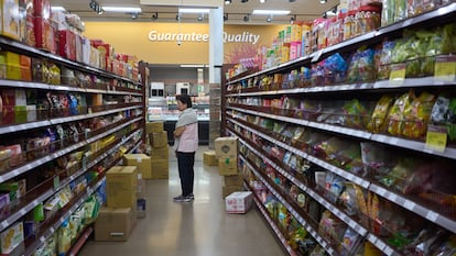 A supermarket in Los Angeles, stocking imported products from China and other Asian countries.